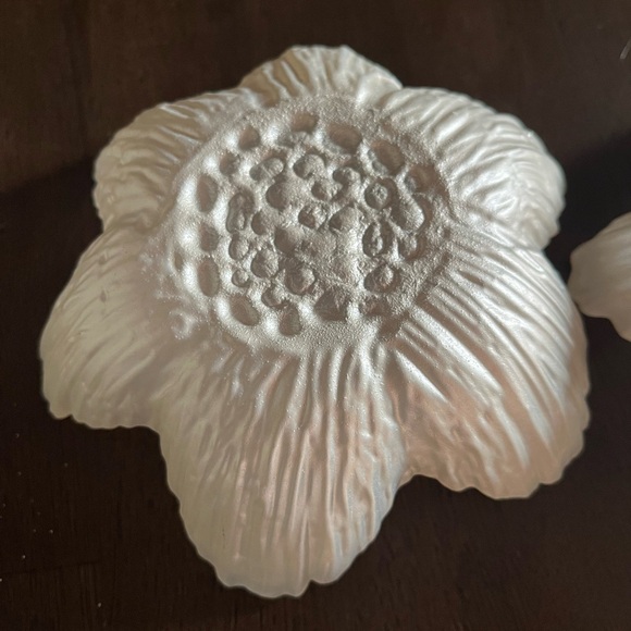 New 2 Dish Set Akcam Flower Pearl Glass Bowls 6”x2” Hand Painted in Turkey - Picture 8 of 10